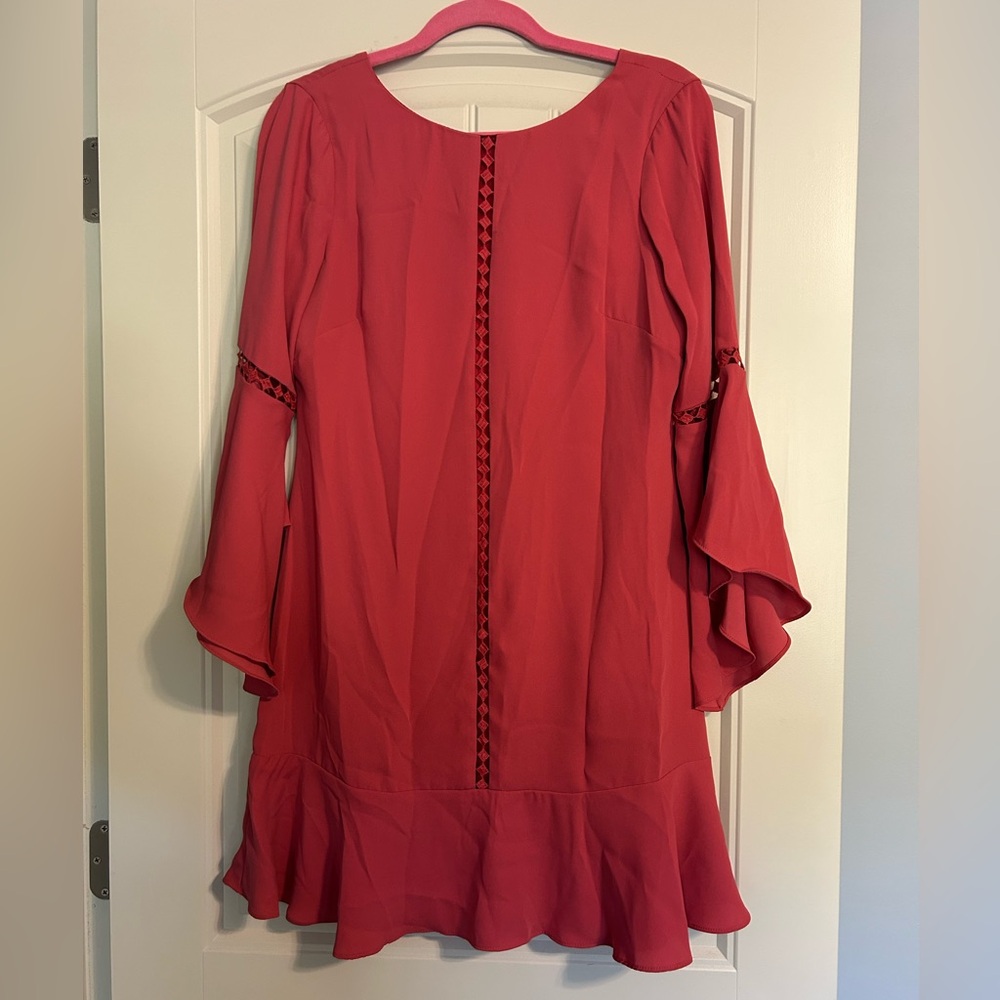 White House Black Market Pink Tunic Dress with Bell Sleeves